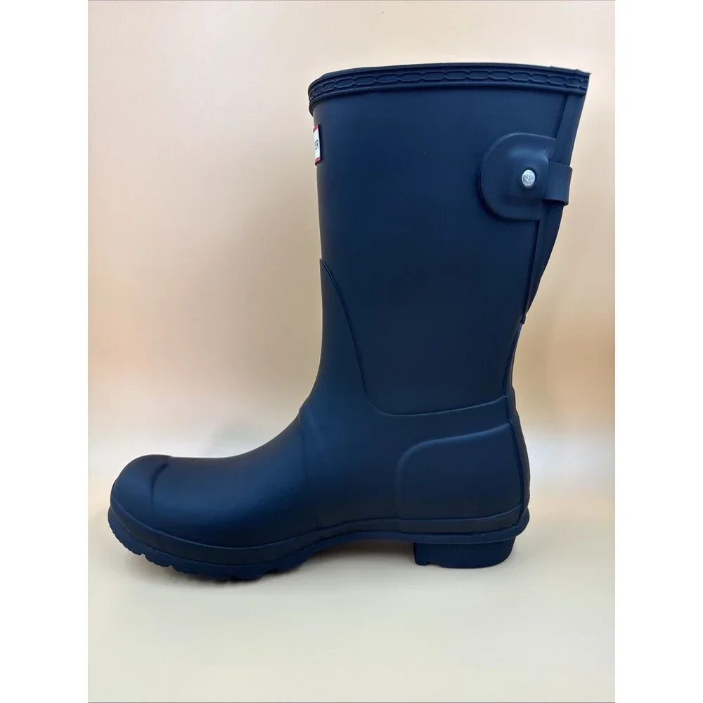 New Hunter Women's Black Original Short Back Adjustable Waterproof Rain Boots 10